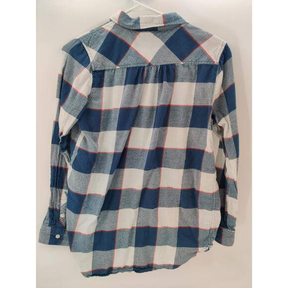 Levis Shirt Womens Size Small Blue White Red Plaid Button Up Long‎ Sleeve Chest - Picture 3 of 12